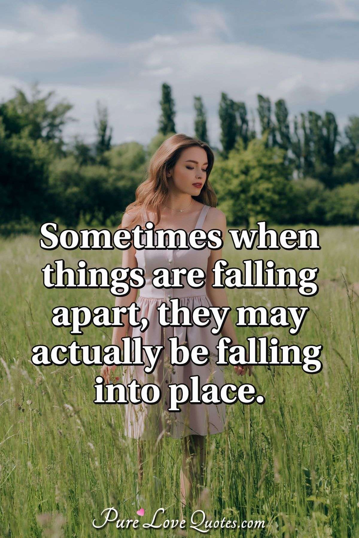 Sometimes When Things Are Falling Apart They May Actually Be Falling Into Purelovequotes
