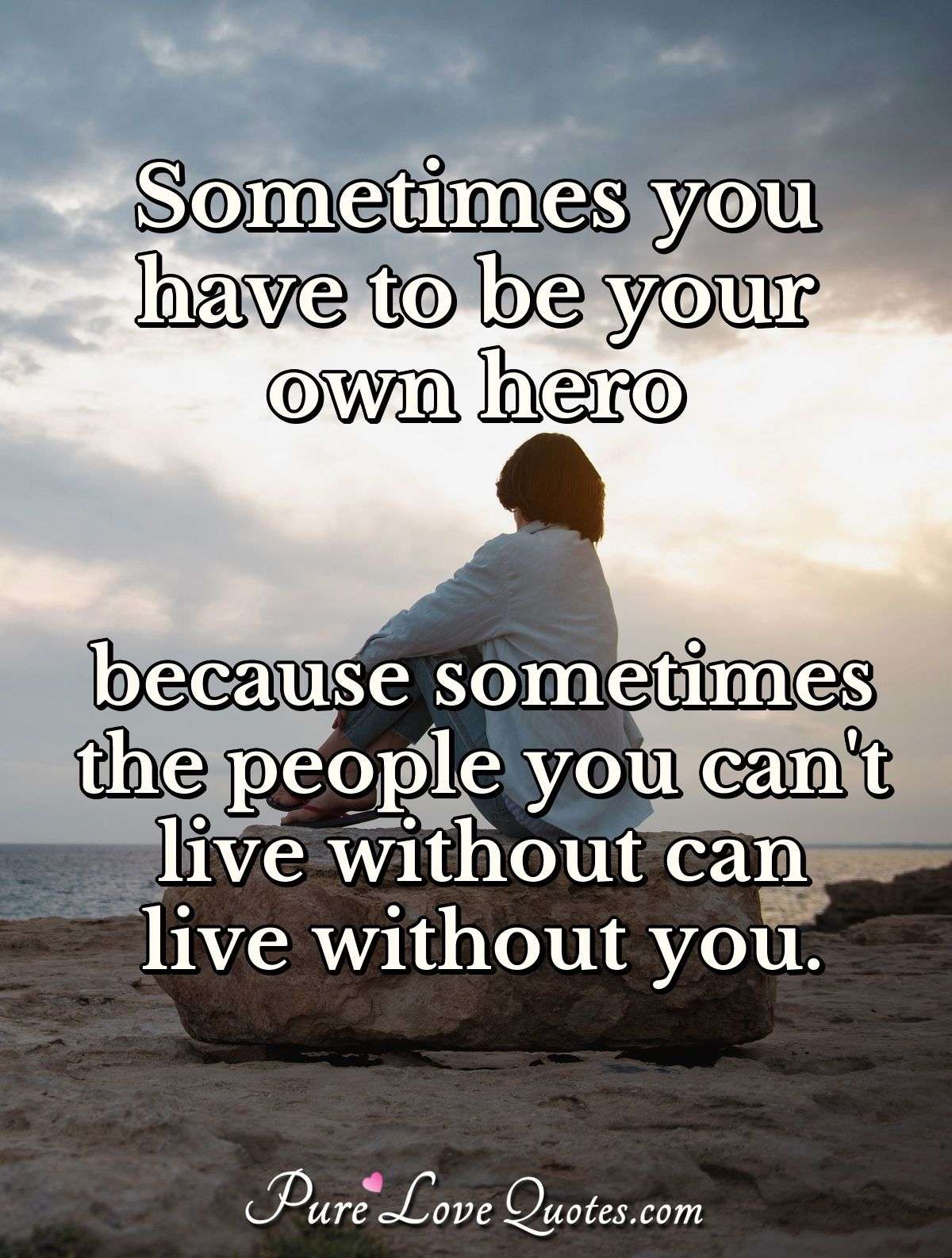 Sometimes You Have To Be Your Own Hero Because Sometimes The People You Can T Purelovequotes