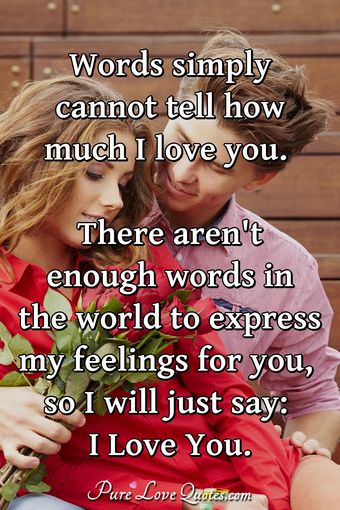Words simply cannot tell how much I love you. There aren't enough words ...