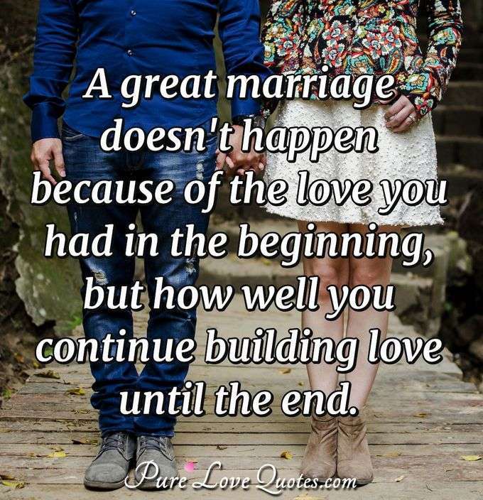 A great marriage is not when the 'perfect couple' comes together. It is ...