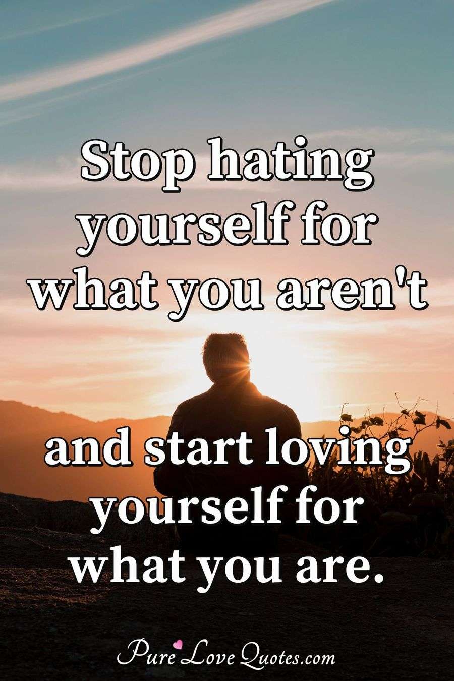 Stop Hating Yourself For What You Arent And Start Loving Yourself For What You Purelovequotes 