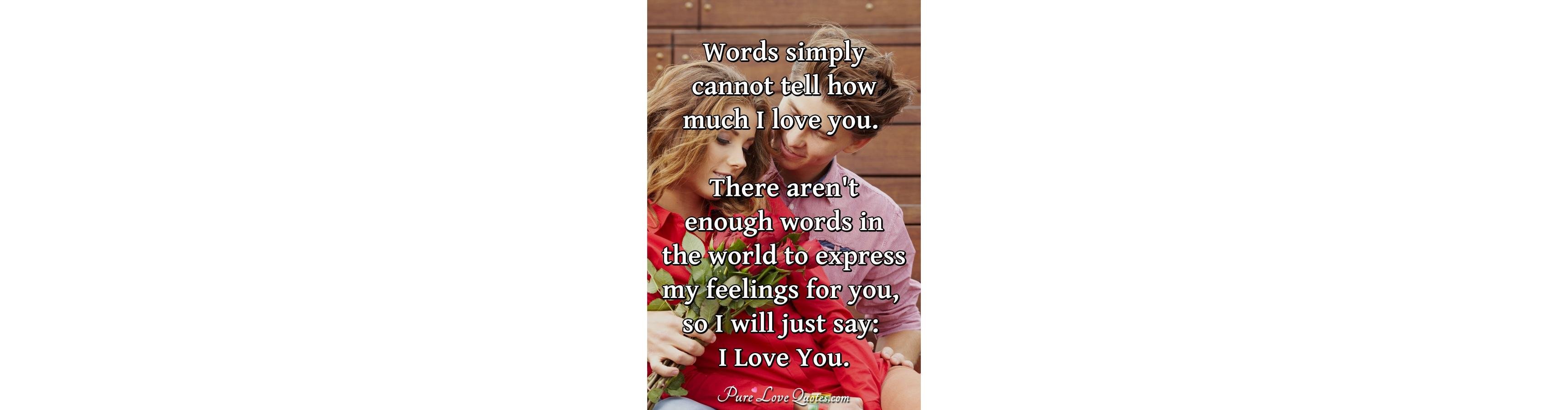 Words simply cannot tell how much I love you. There aren't enough words ...